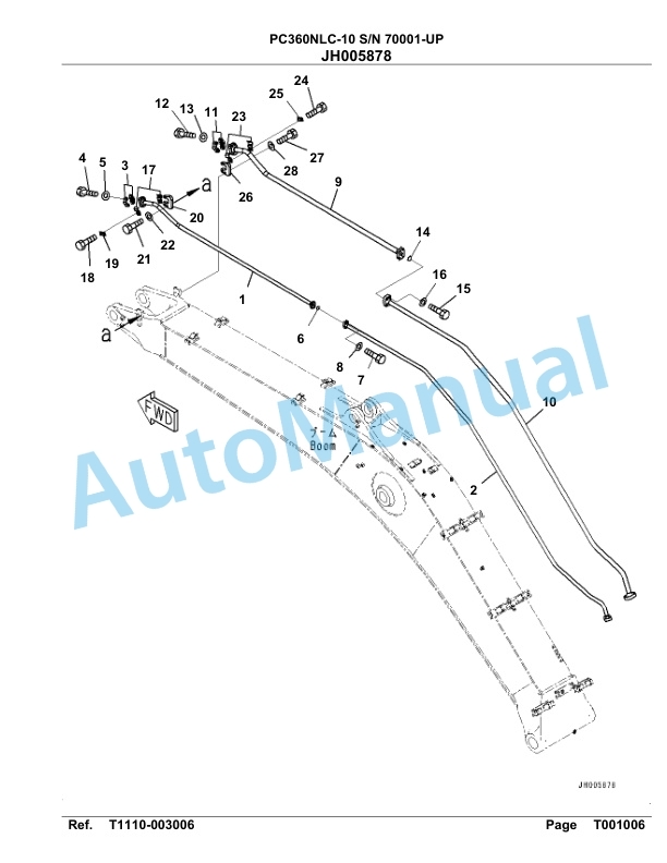 Komatsu PC360NLC-10 Hydraulic Excavator Parts Manual 70001-UP-5