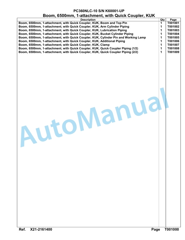 Komatsu PC360NLC-10 Hydraulic Excavator Parts Manual SAA6E5AU-5