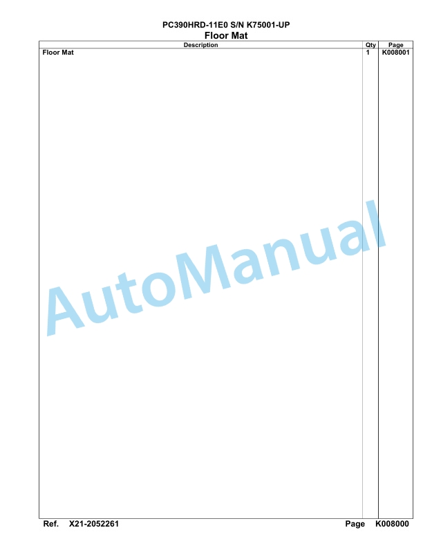 Komatsu PC390HRD-11E0 Hydraulic Excavator Parts Manual PC00065U-3