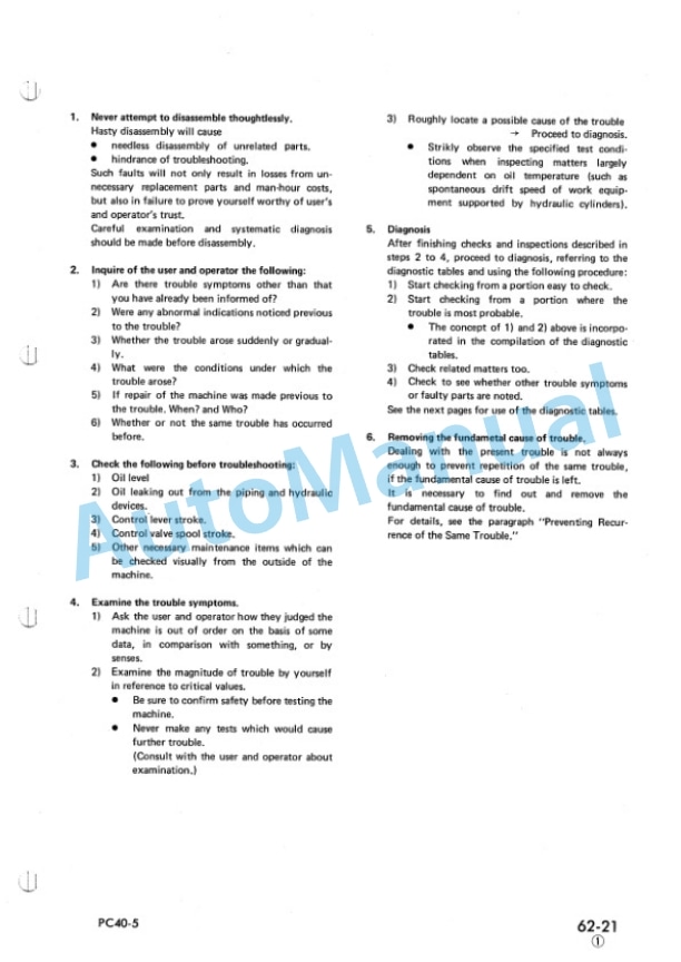 Komatsu PC40-5 Hydraulic Excavator Shop Manual SEBM02240503 4 Komatsu PC40-5 Hydraulic Excavator Shop Manual SEBM02240503 - Image 4