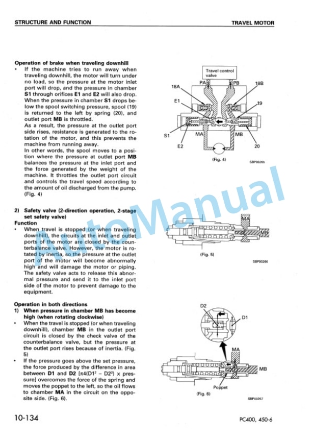 Alternative view of Komatsu PC400-6, PC400LC-6, PC450-6, PC450LC-6 Hydraulic Excavator Shop Manual SEBM014508