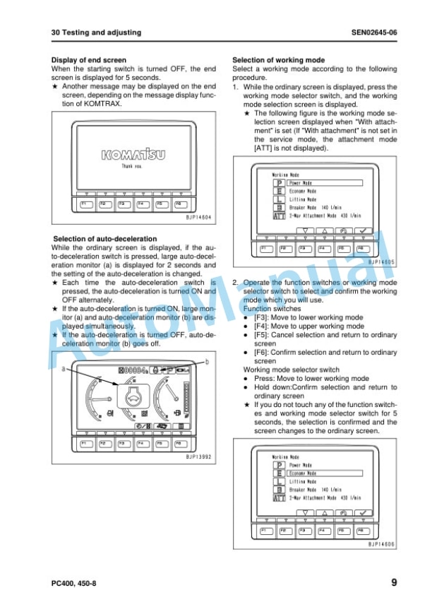 Komatsu PC400-8, PC400LC-8, PC450-8, PC450LC-8 Hydraulic Excavator Shop Manual SEN02223-16 3 Komatsu PC400-8, PC400LC-8, PC450-8, PC450LC-8 Hydraulic Excavator Shop Manual SEN02223-16 - Image 3