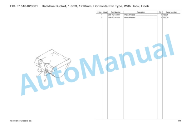 Komatsu PC400-8R Parts Manual FEN00576-02 5 Komatsu PC400-8R Parts Manual FEN00576-02 - Image 5