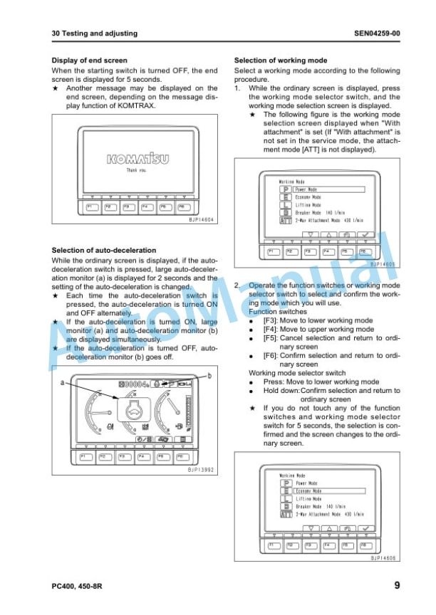 Komatsu PC400-8R, PC400LC-8R, PC450-8R, PC450LC-8R Hydraulic Excavator Shop Manual SEN04239-00 3 Komatsu PC400-8R, PC400LC-8R, PC450-8R, PC450LC-8R Hydraulic Excavator Shop Manual SEN04239-00 - Image 3