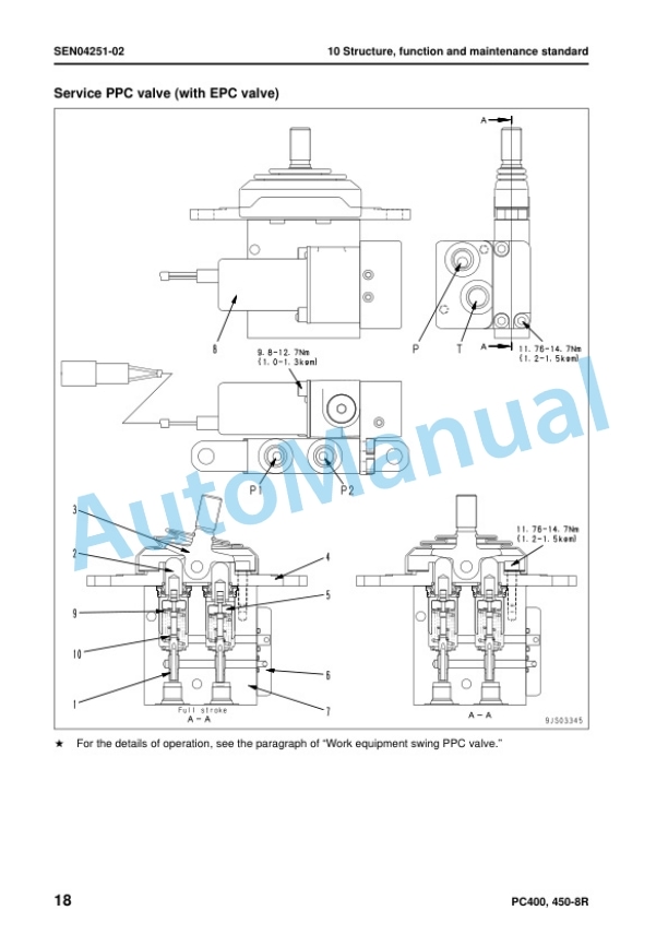 Alternative view of Komatsu PC400-8R, PC400LC-8R, PC450-8R, PC450LC-8R Hydraulic Excavator Shop Manual SEN04239-15