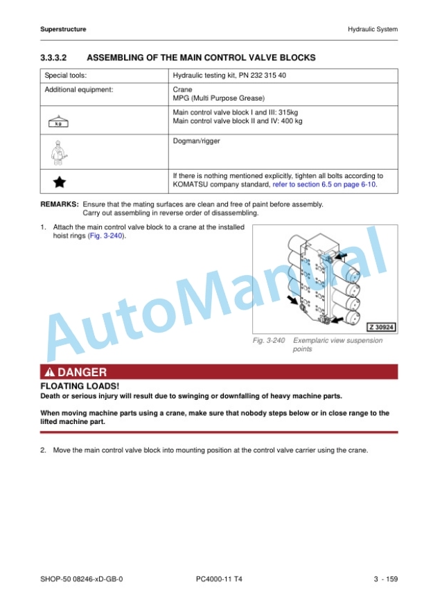 Komatsu PC4000-11 T4 Hydraulic Mining Shovel Shop Manual 08246-xD-GB-1 5 Komatsu PC4000-11 T4 Hydraulic Mining Shovel Shop Manual 08246-xD-GB-1 - Image 5