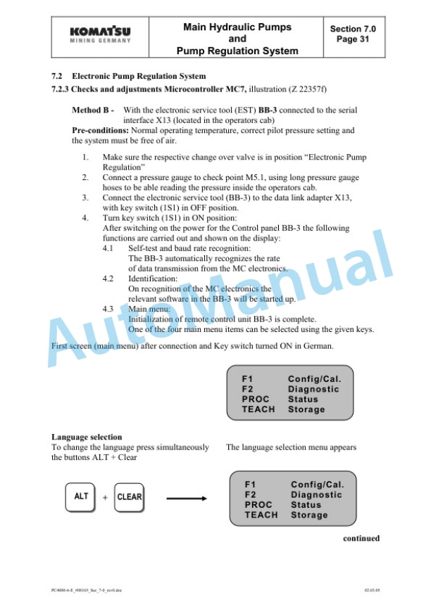 Komatsu PC4000-6 Electrical Hydraulic Mining Excavator Service Manual 3 Komatsu PC4000-6 Electrical Hydraulic Mining Excavator Service Manual-3