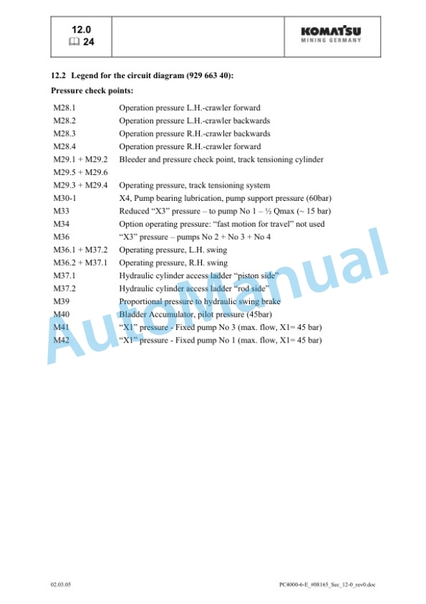 Komatsu PC4000-6 Electrical Hydraulic Mining Excavator Service Manual 5 Komatsu PC4000-6 Electrical Hydraulic Mining Excavator Service Manual-5