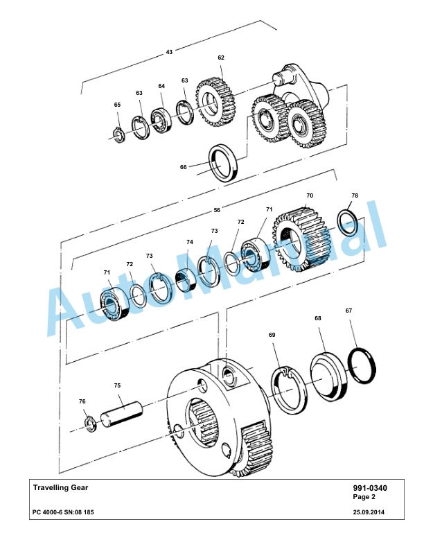 Komatsu PC4000-6 Hydraulic Excavator Parts Manual G08185-5