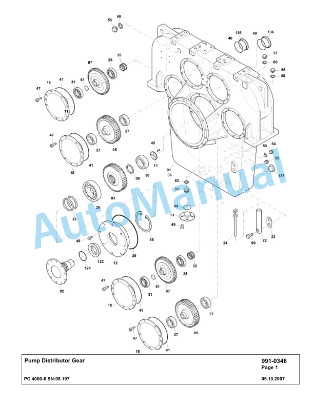 Komatsu PC4000-6 Hydraulic Excavator Parts Manual G08197-5