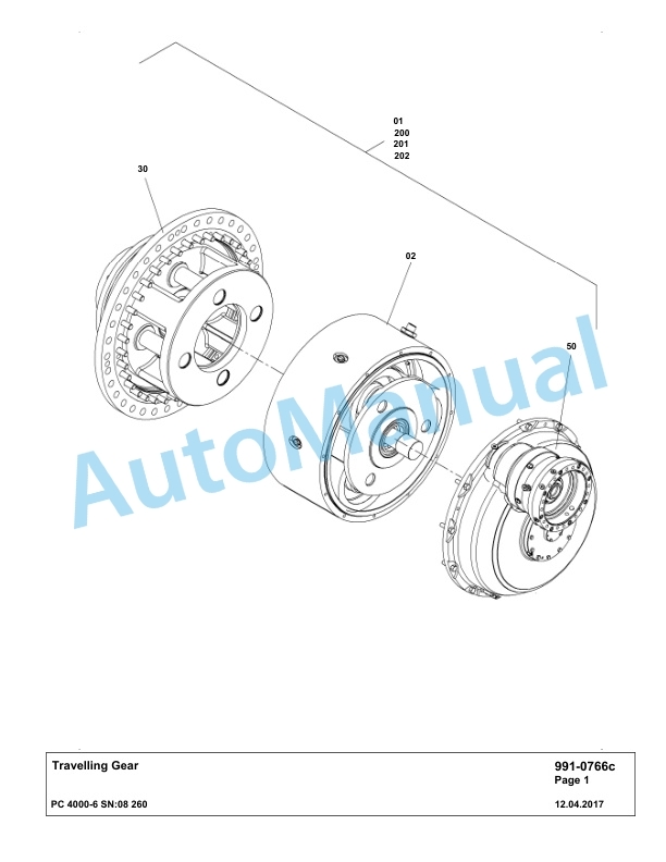 Komatsu PC4000-6 Hydraulic Excavator Parts Manual G08260-5