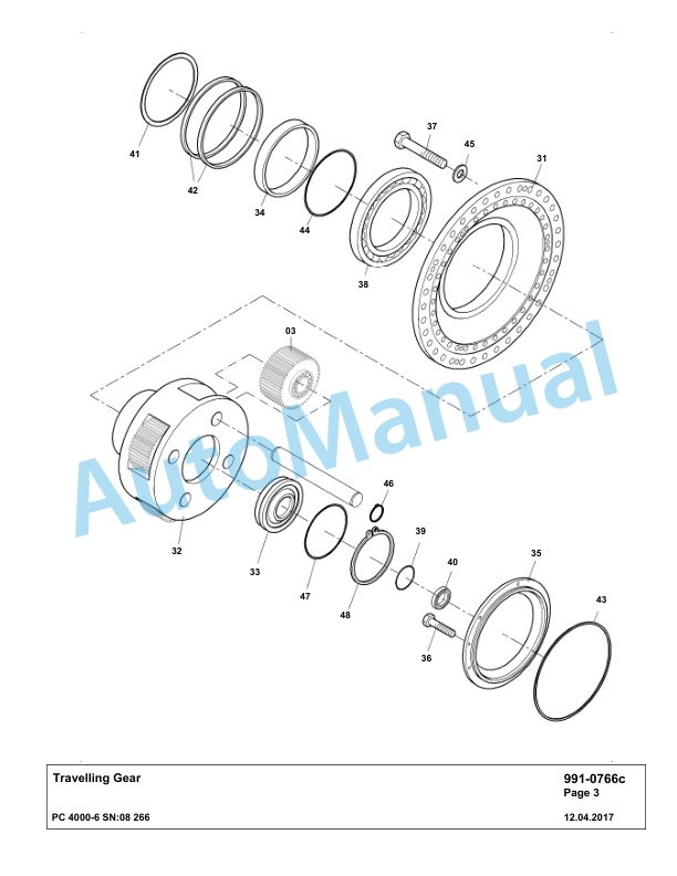 Komatsu PC4000-6 Hydraulic Excavator Parts Manual G08266-5