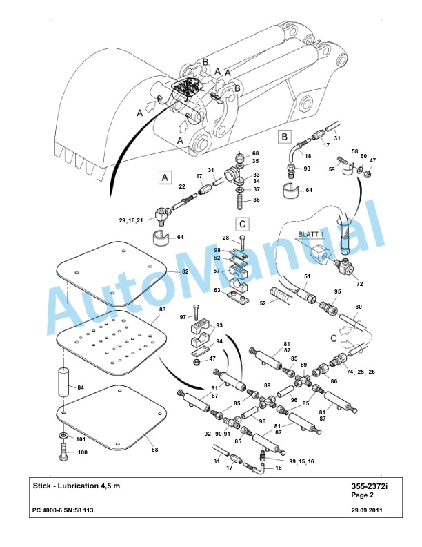 Komatsu PC4000-6 Hydraulic Excavator Parts Manual G58113-4