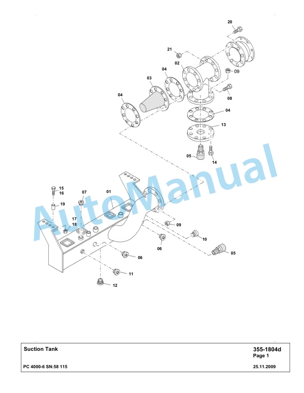 Komatsu PC4000-6 Hydraulic Excavator Parts Manual G58115-2