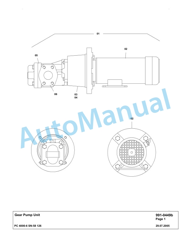 Komatsu PC4000-6 Hydraulic Excavator Parts Manual G58126-5