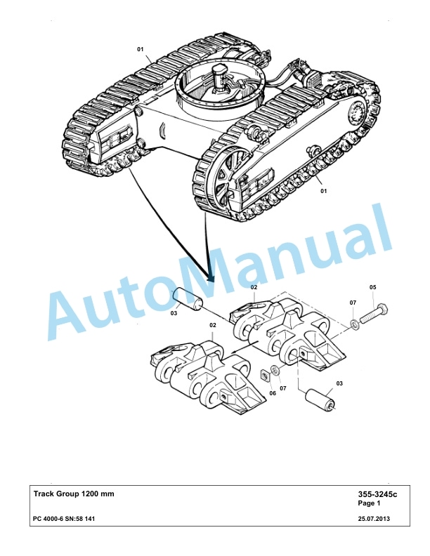 Komatsu PC4000-6 Hydraulic Excavator Parts Manual G58141-4