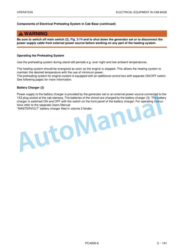 Komatsu PC4000-6 Hydraulic Mining Shovel Operation and Maintenance Manual 08218-xD-GB-0 3 Komatsu PC4000-6 Hydraulic Mining Shovel Operation and Maintenance Manual 08218-xD-GB-0 - Image 3