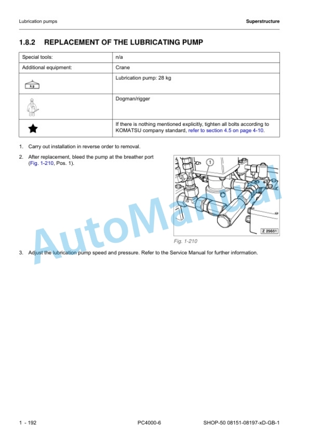 Komatsu PC4000-6 T2 Hydraulic Mining Shovel Shop Manual 08205-xD-GB-1 5 Komatsu PC4000-6 T2 Hydraulic Mining Shovel Shop Manual 08205-xD-GB-1 - Image 5