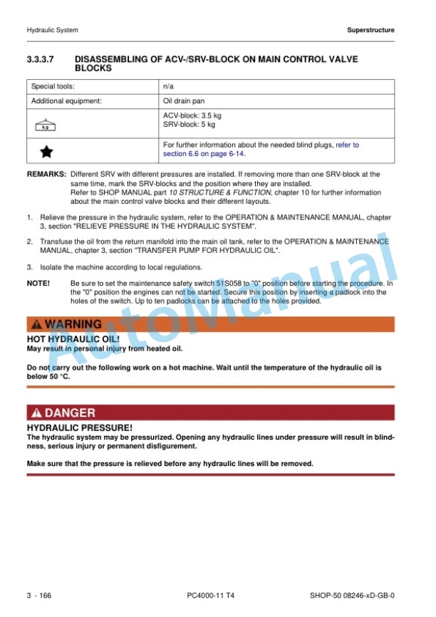 Komatsu PC4000-6 T2 Hydraulic Mining Shovel Shop Manual 08237-xD-GB-1 5 Komatsu PC4000-6 T2 Hydraulic Mining Shovel Shop Manual 08237-xD-GB-1 - Image 5
