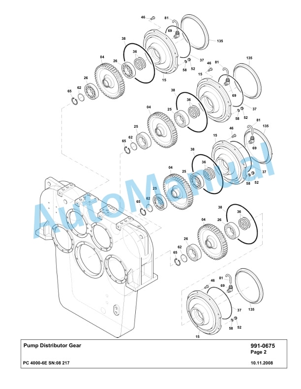 Komatsu PC4000-6E Hydraulic Excavator Parts Manual G08217-5
