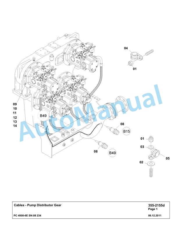 Komatsu PC4000-6E Hydraulic Excavator Parts Manual G08234-2