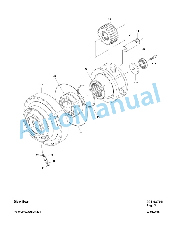 Komatsu PC4000-6E Hydraulic Excavator Parts Manual G08234-5
