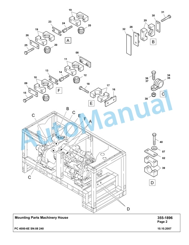Komatsu PC4000-6E Hydraulic Excavator Parts Manual G08240-2