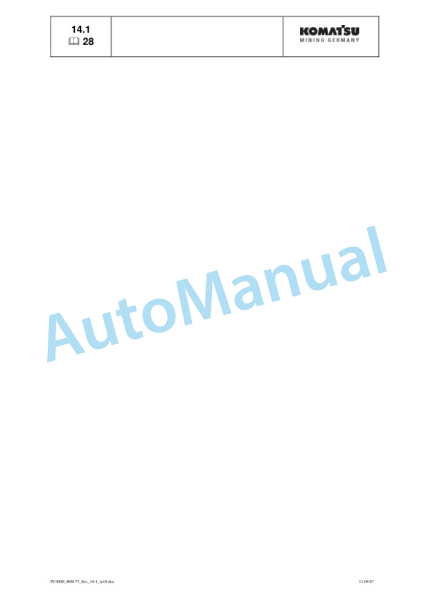 Komatsu PC4000 Hydraulic Excavator Service Manual 5 Komatsu PC4000 Hydraulic Excavator Service Manual - Image 5