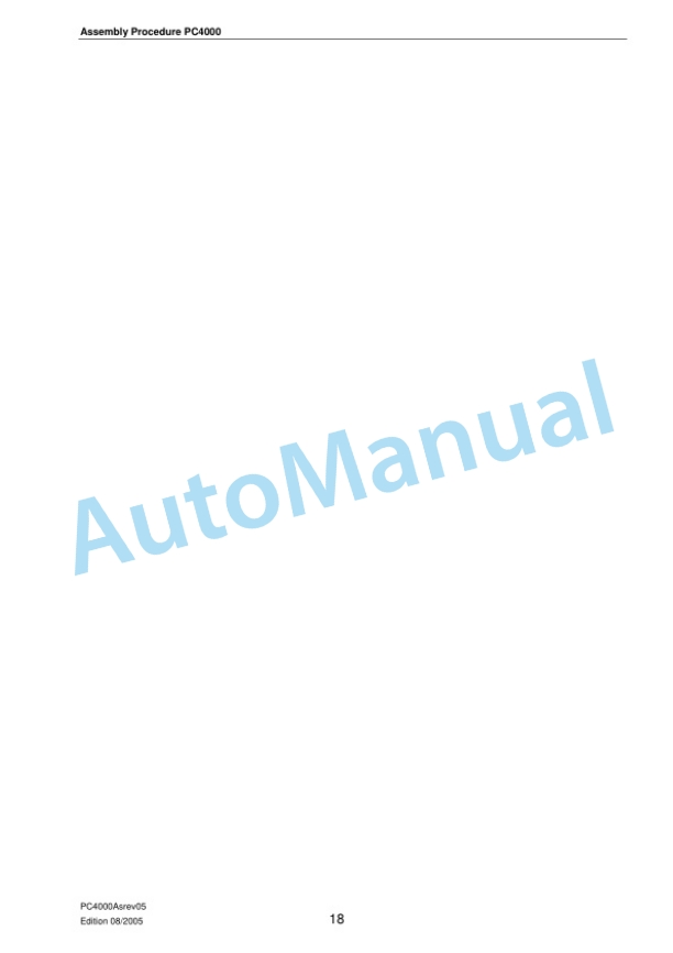 Komatsu PC4000 Hydraulic Mining Shovel Field Assembly Instruction PC4000Asrev05 2 Komatsu PC4000 Hydraulic Mining Shovel Field Assembly Instruction PC4000Asrev05 - Image 2