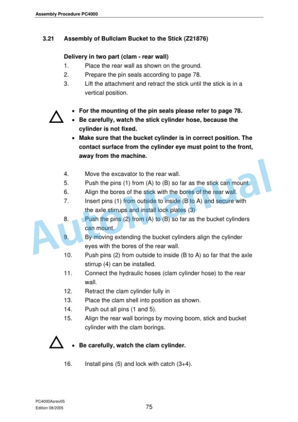 Komatsu PC4000 Hydraulic Mining Shovel Field Assembly Instruction PC4000Asrev05 5 Komatsu PC4000 Hydraulic Mining Shovel Field Assembly Instruction PC4000Asrev05 - Image 5