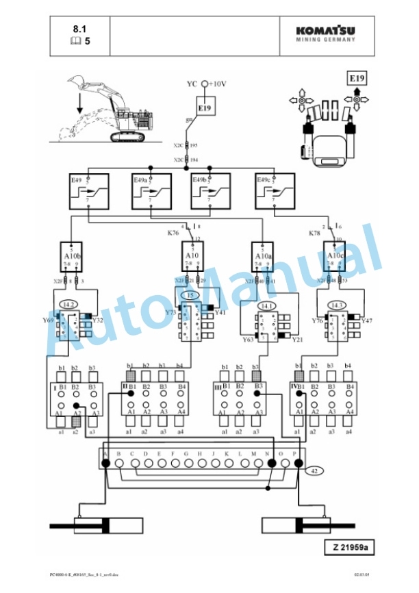 Alternative view of Komatsu PC4000E-6 Hydraulic Mining Shovel Shop Manual 08165E-GB-3