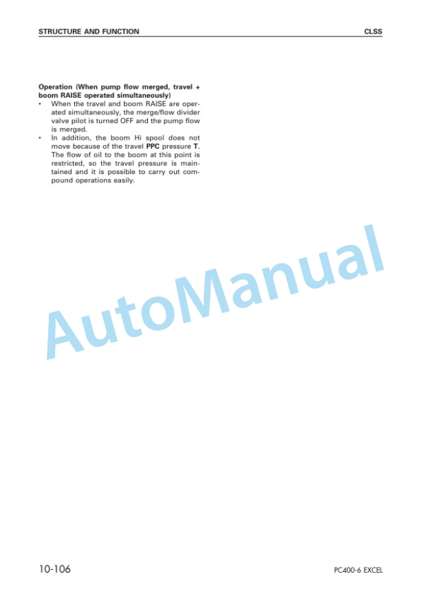Alternative view of Komatsu PC400LC-6 Excel Hydraulic Excavator Shop Manual SEBM037200