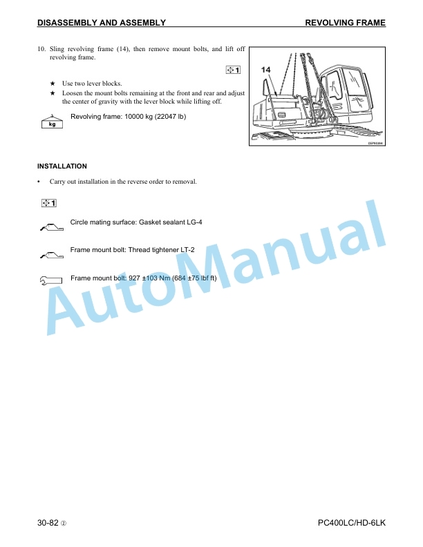 Komatsu PC400LC-6LK, PC400HD-6K Avance Hydraulic Excavator Shop Manual CEBM002502 5 Komatsu PC400LC-6LK, PC400HD-6K Avance Hydraulic Excavator Shop Manual CEBM002502 - Image 5