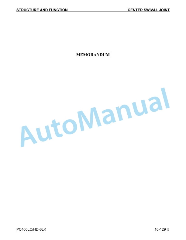 Alternative view of Komatsu PC400LC-6LK, PC400HD-6LK Hydraulic Excavator Shop Manual CEBM002502