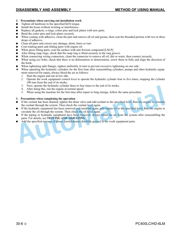 Komatsu PC400LC-6LM, PC400HD-6LM Hydraulic Excavator Shop Manual CEBM005302 4 Komatsu PC400LC-6LM, PC400HD-6LM Hydraulic Excavator Shop Manual CEBM005302 - Image 4