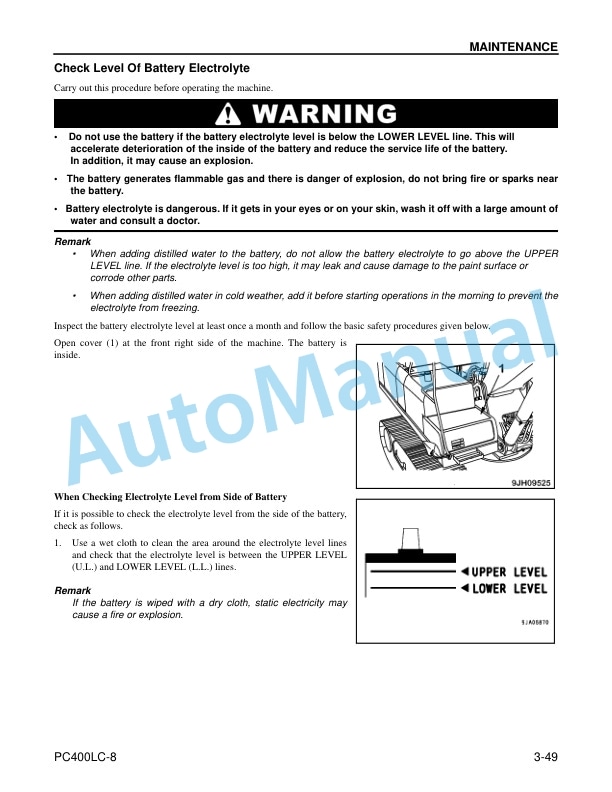 Komatsu PC400LC-8 Hydraulic Excavator Operation and Maintenance Manual CEAM009903 5 Komatsu PC400LC-8 Hydraulic Excavator Operation and Maintenance Manual CEAM009903 - Image 5