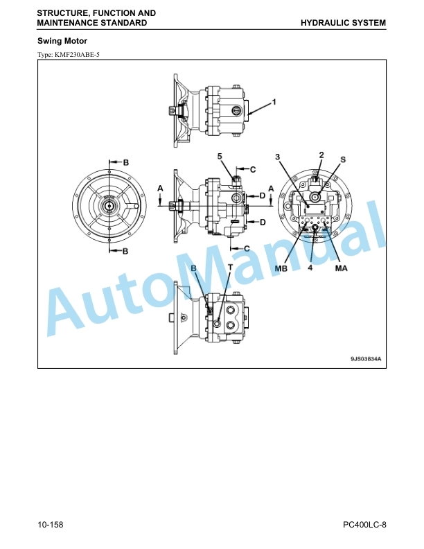 Alternative view of Komatsu PC400LC-8 Hydraulic Excavator Shop Manual CEBM018803