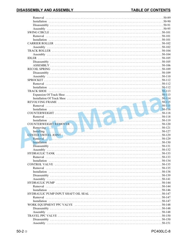 Komatsu PC400LC-8 Hydraulic Excavator Shop Manual CEBM018803 5 Komatsu PC400LC-8 Hydraulic Excavator Shop Manual CEBM018803 - Image 5