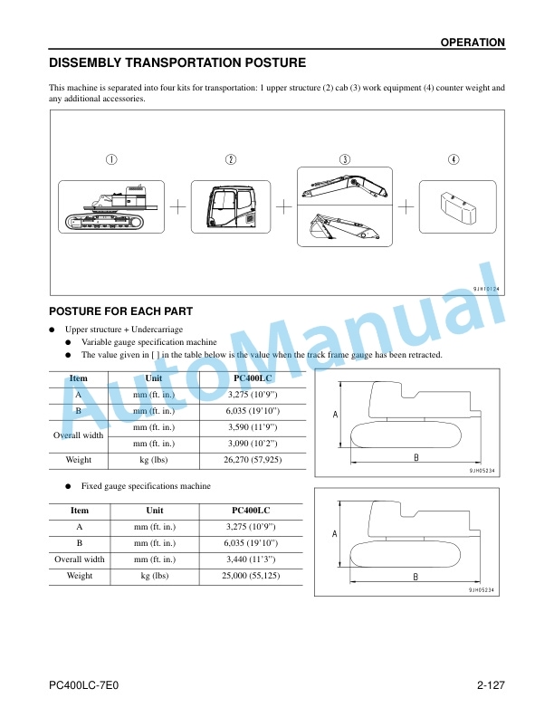 Komatsu PC4300LC-7E0 Hydraulic Excavator Operation and Maintenance Manual CEAM017002 4 Komatsu PC4300LC-7E0 Hydraulic Excavator Operation and Maintenance Manual CEAM017002 - Image 4