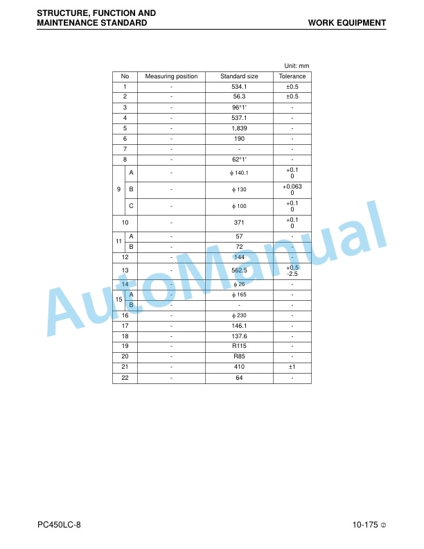 Alternative view of Komatsu PC450LC-8 Hydraulic Excavator Shop Manual CEBM007602
