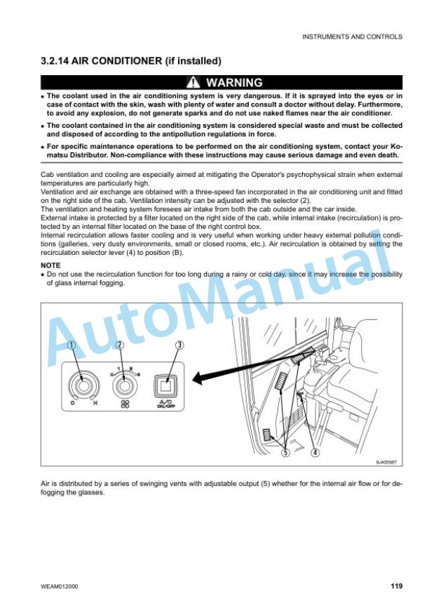 Komatsu PC45MR-3 Hydraulic Excavator Operation and Maintenance Manual WEAM012000 3 Komatsu PC45MR-3 Hydraulic Excavator Operation and Maintenance Manual WEAM012000 - Image 3