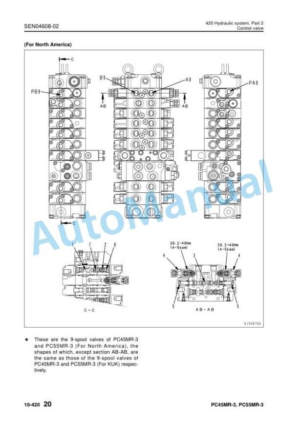 Alternative view of Komatsu PC45MR-3, PC55MR-3 Compact Hydraulic Excavator Shop Manual SEN04597-13