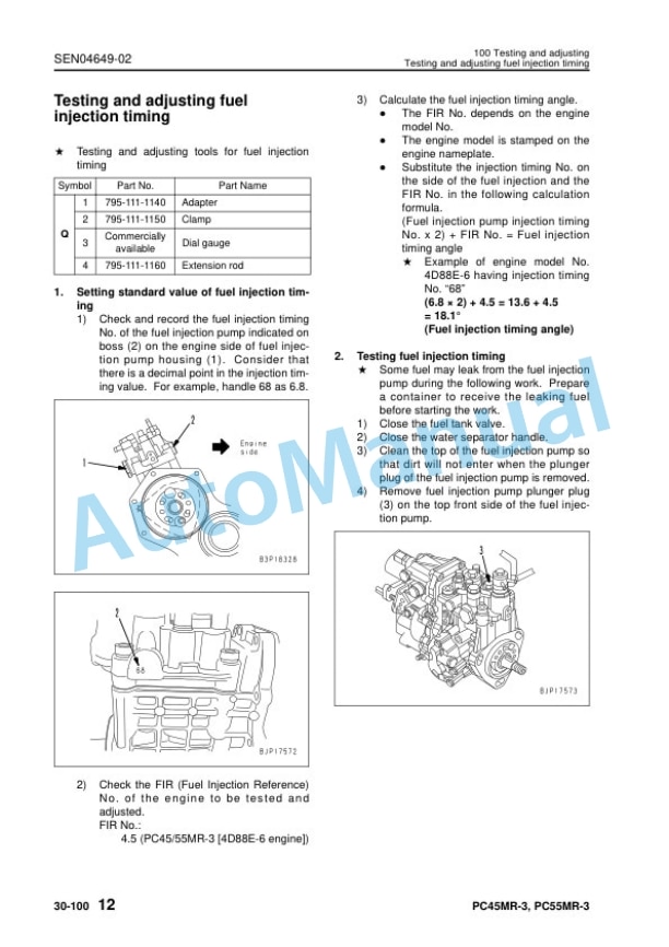Komatsu PC45MR-3, PC55MR-3 Compact Hydraulic Excavator Shop Manual SEN04597-C9 3 Komatsu PC45MR-3, PC55MR-3 Compact Hydraulic Excavator Shop Manual SEN04597-C9 - Image 3