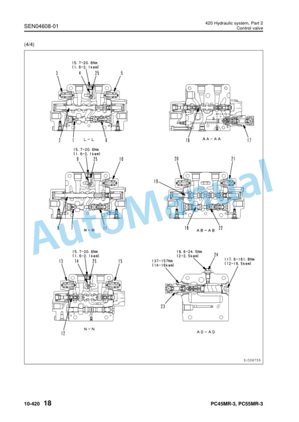 Alternative view of Komatsu PC45MR-3, PC55MR-3 Hydraulic Excavator Shop Manual SEN04597-07