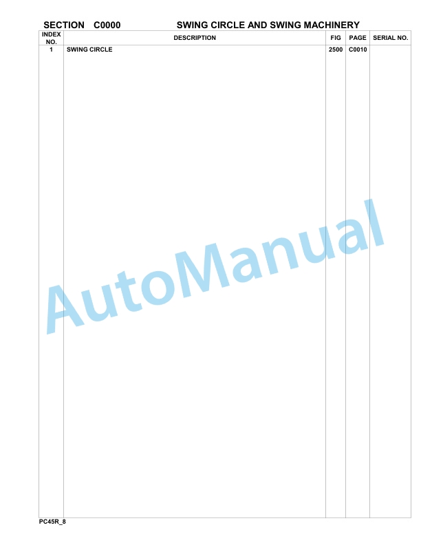 Komatsu PC45R-8 Hydraulic System Parts Manual F20001-up-2