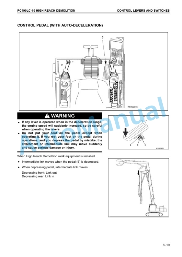 Komatsu PC490-10 Demolition, PC490LC-10 Demolition, PC490LC-10 High Reach Demolition Hydraulic Excavator Operation and Maintenance Manual UENAM01013 5 Komatsu PC490-10 Demolition, PC490LC-10 Demolition, PC490LC-10 High Reach Demolition Hydraulic Excavator Operation and Maintenance Manual UENAM01013 - Image 5