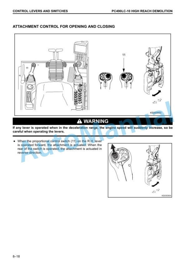 Komatsu PC490-10 Demolition, PC490LC-10 Demolition, PC490LC-10 High Reach Demolition Hydraulic Excavator Operation and Maintenance Manual UENAM01500 5 Komatsu PC490-10 Demolition, PC490LC-10 Demolition, PC490LC-10 High Reach Demolition Hydraulic Excavator Operation and Maintenance Manual UENAM01500 - Image 5