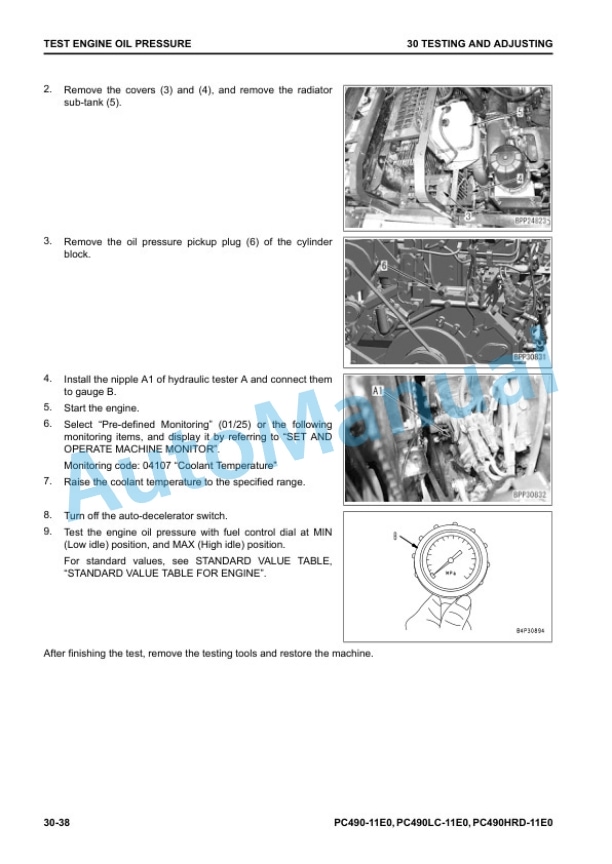 Alternative view of Komatsu PC490-11E0, PC490LC-11E0, PC490HRD-11E0 Hydraulic Excavator Shop Manual UENBM00501