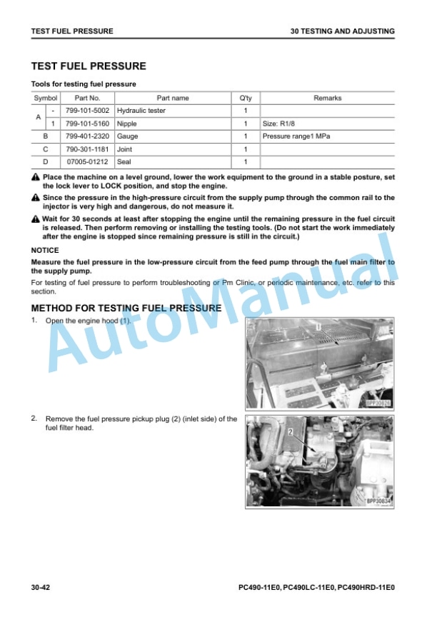 Alternative view of Komatsu PC490HRD-11E0 Hydraulic Excavator Shop Manual UENBM00740