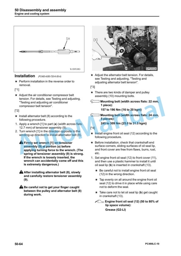 Komatsu PC490LC-10 Hydraulic Excavator Shop Manual SEN05622-10 5 Komatsu PC490LC-10 Hydraulic Excavator Shop Manual SEN05622-10 - Image 5